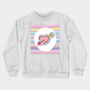 Love Heart Patch Crewneck Sweatshirt